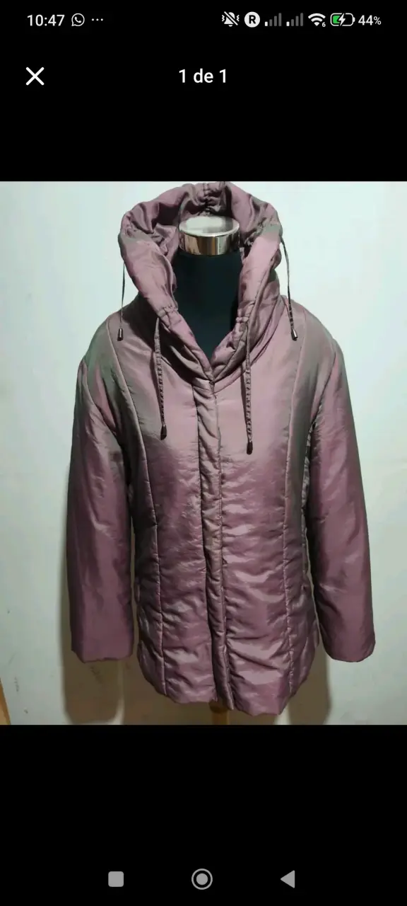 Chaqueta acolchada color malva