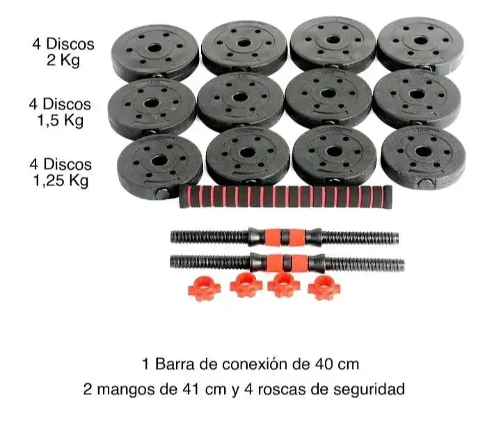 Pesas ajustables con barra - 2