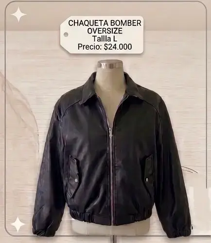 Chaqueta Bomber Oversize Negra
