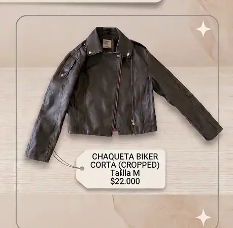 Chaqueta biker corta negra