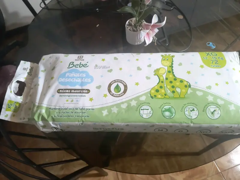 Pañales desechables Bebé XG 72 unidades