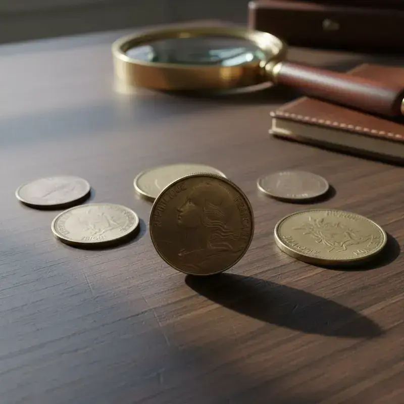 Moneda antigua francesa 20 céntimos Año 1997 - 3