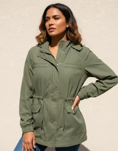 Chaqueta Foster verde militar para mujer Talla M - miniatura 1