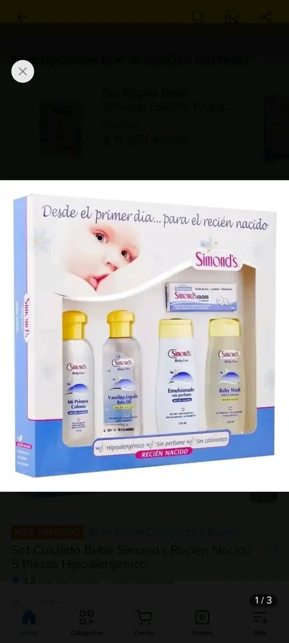 Set cuidado bebé Simond's