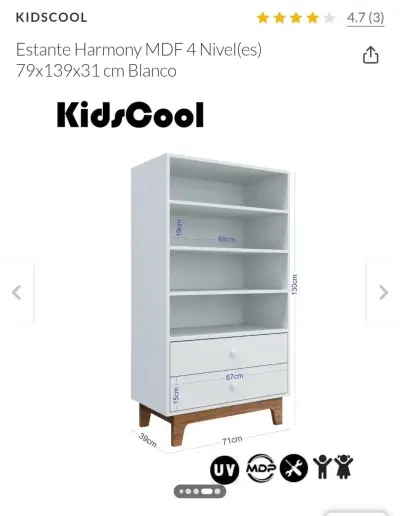 Estantería moderna blanca - miniatura 2