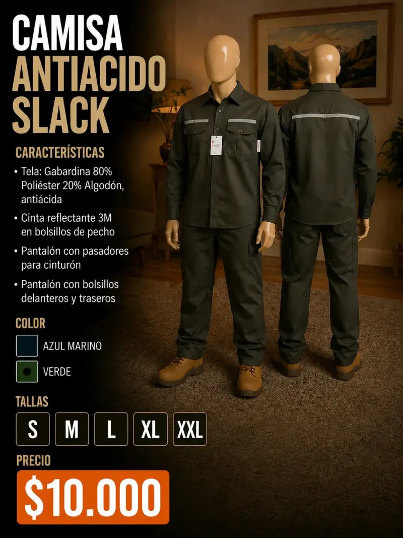 Camisa antiácido Slack azul marino