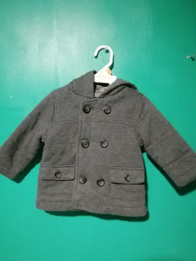 Chaqueta gris con capucha para niños - miniatura 1