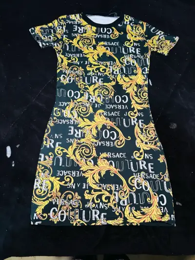 Vestido Versace estampado dorado - miniatura 1