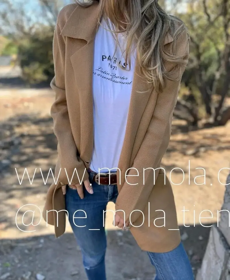 Abrigo beige con bolsillos paño - 2