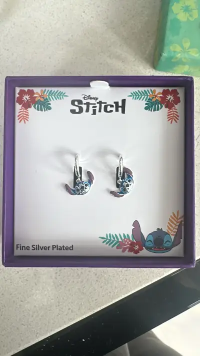 Aros plata fina Stitch - miniatura 1