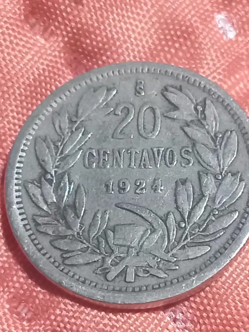 Moneda antigua de Chile 20 centavos año 1924 - 2