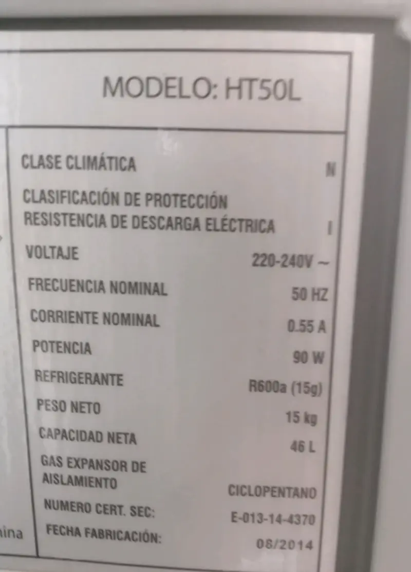 Refrigerador modelo HT50L - 1