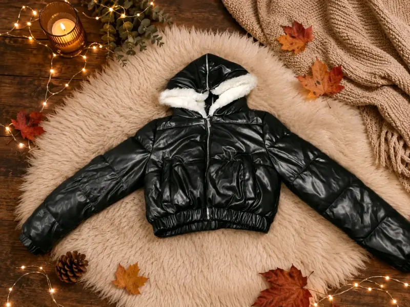 Chaqueta negra con capucha nueva talla (S) - 2