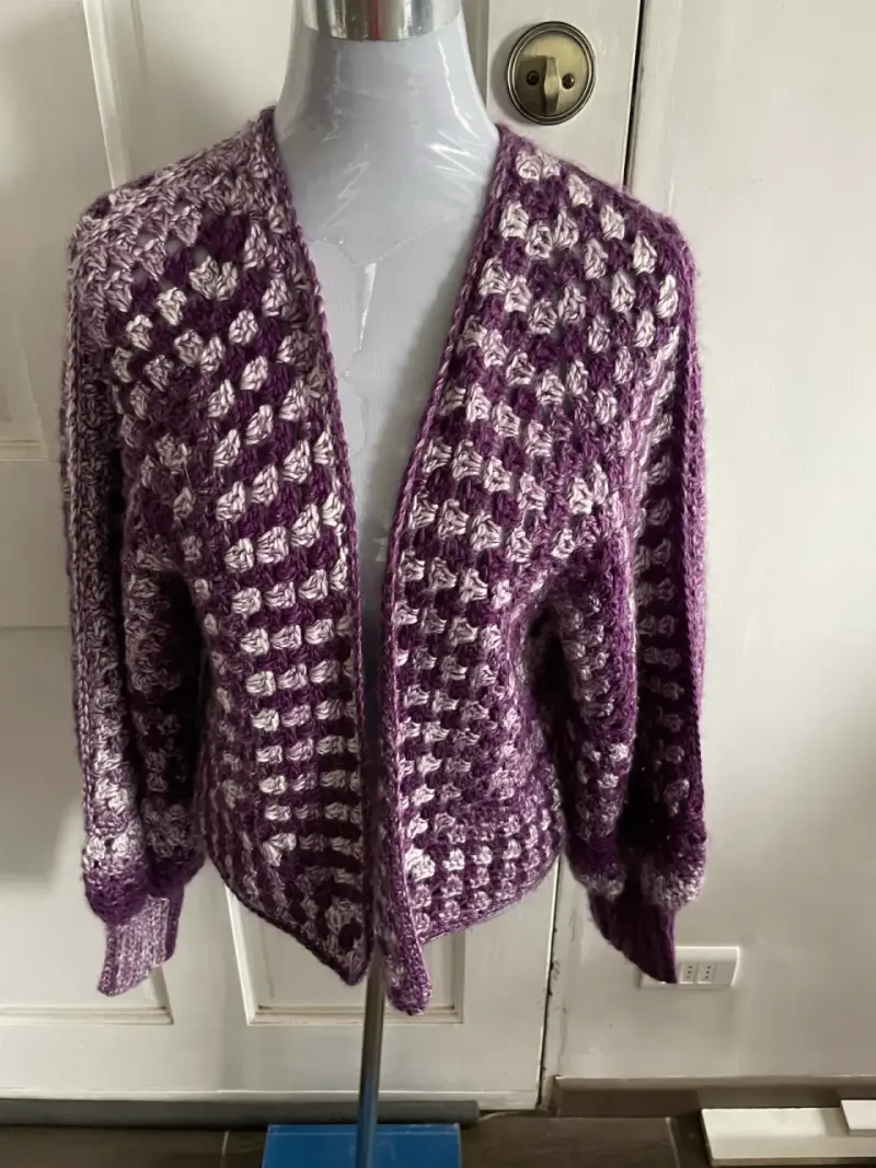 Cardigan tejido morado - 2