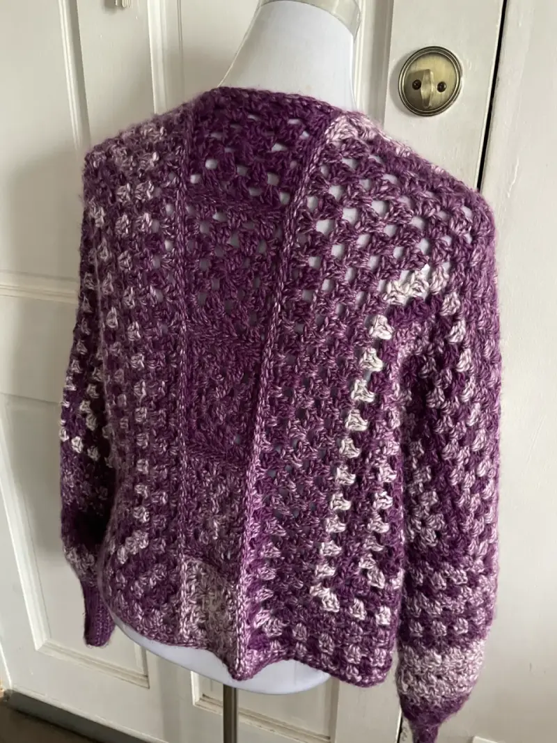 Cardigan tejido morado - 3