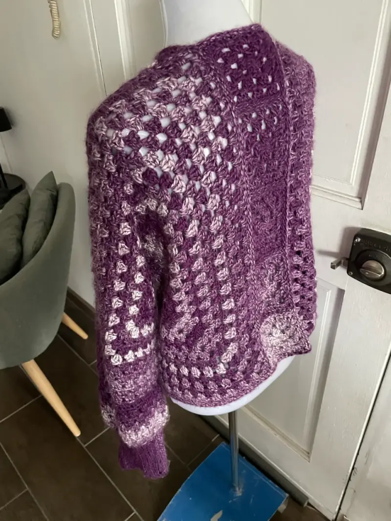 Cardigan tejido morado - 5