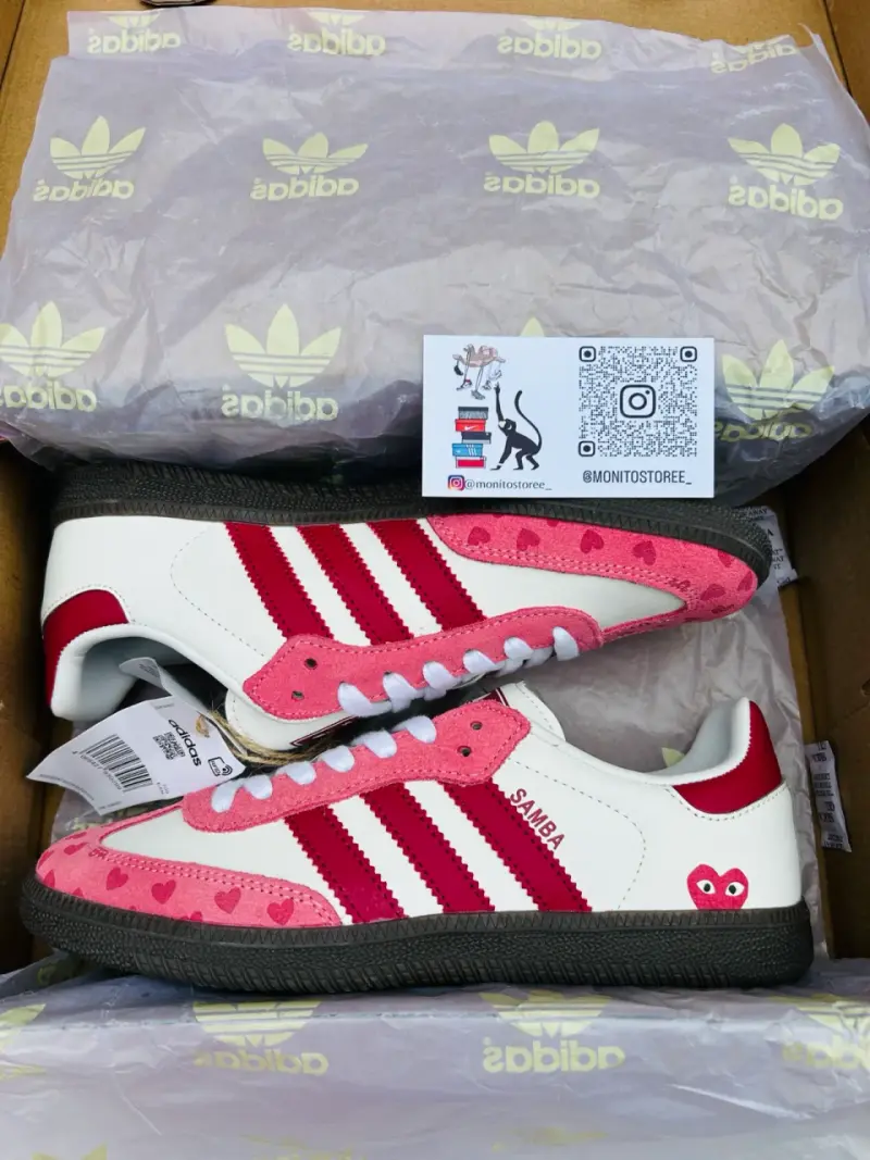 Zapatillas Adidas blancas y rojas - 3