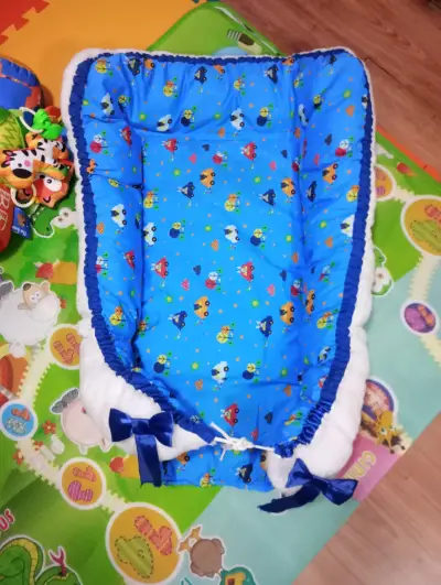 Colchón para bebé azul estampado - miniatura 2