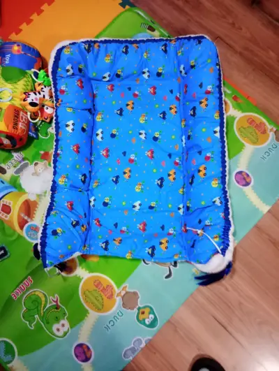 Colchón para bebé azul estampado - miniatura 3