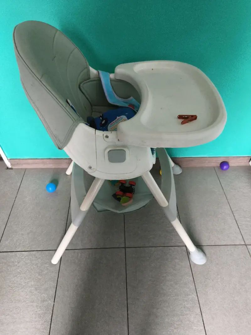 Silla de comer para bebé verde agua - 1