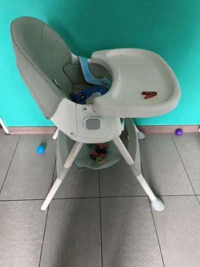 Silla de comer para bebé verde agua - miniatura 1