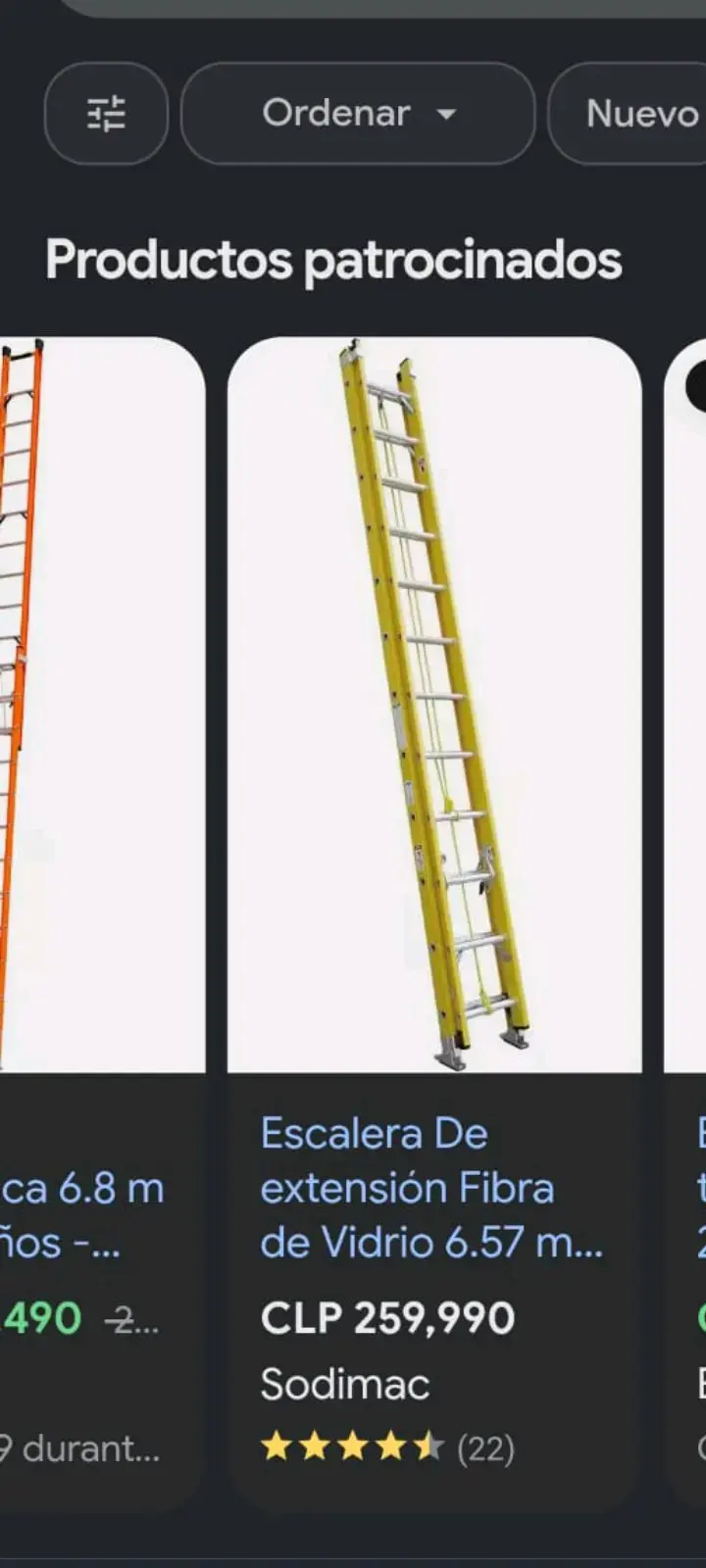 Escalera de extensión amarilla 6.57 m