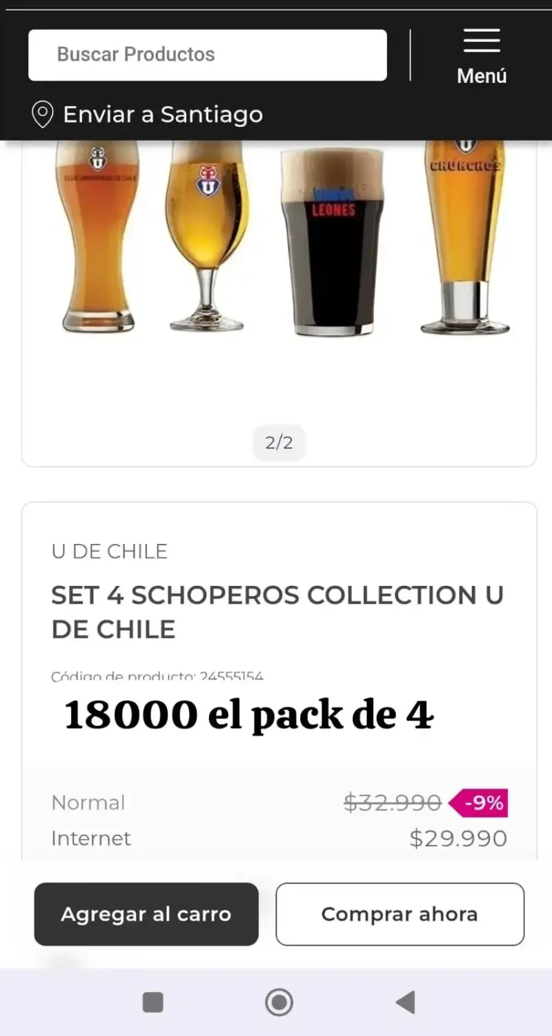 Set de 4 schoperos Colo Colo - 2
