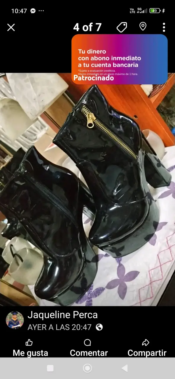 Botines negros charol con tacón - 1