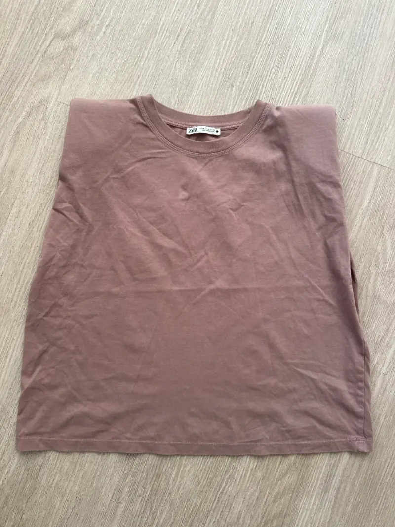 Polera básica rosa Zara - 1