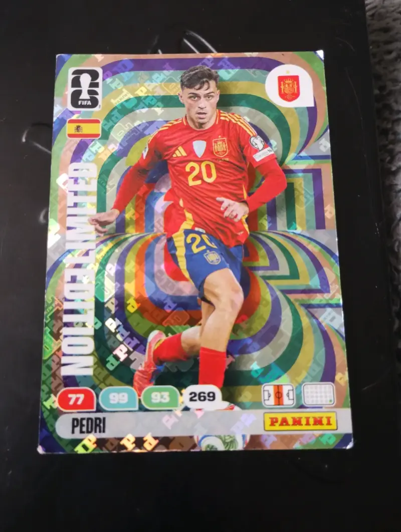 Carta panini del jugador Pedri edición limitada. - 2