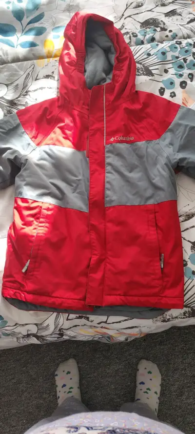 Chaqueta Columbia roja y gris - miniatura 1