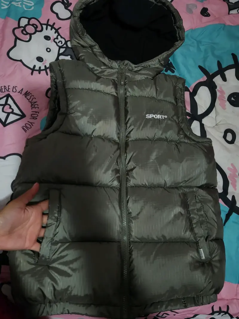 Chaqueta acolchada con capucha gris - 2