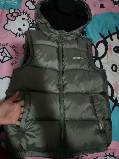 Chaqueta acolchada con capucha gris - miniatura 2