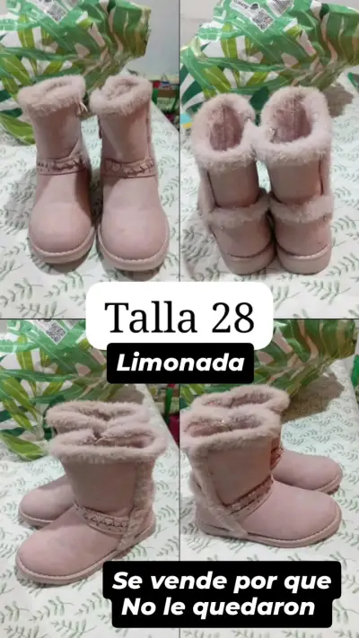 Botas Limonads rosa con forro interior - miniatura 1