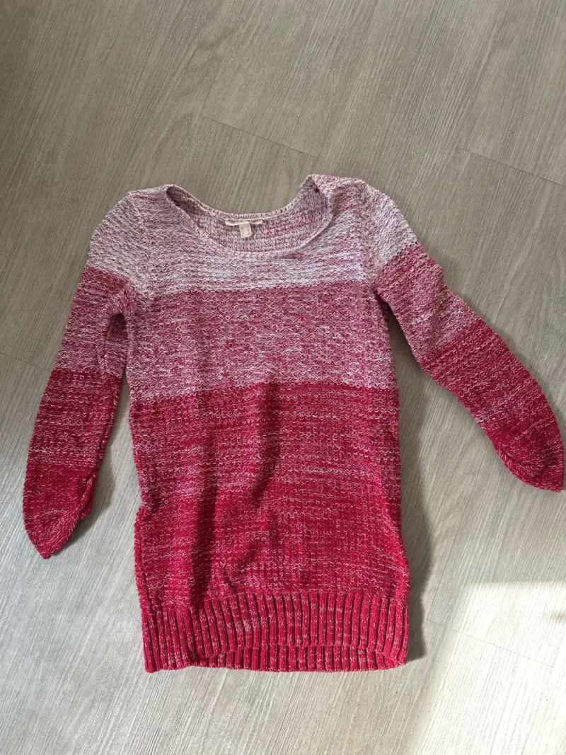 Suéter de punto rojo y blanco - 1