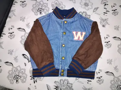 Chaqueta infantil de mezclilla y felpa - miniatura 1