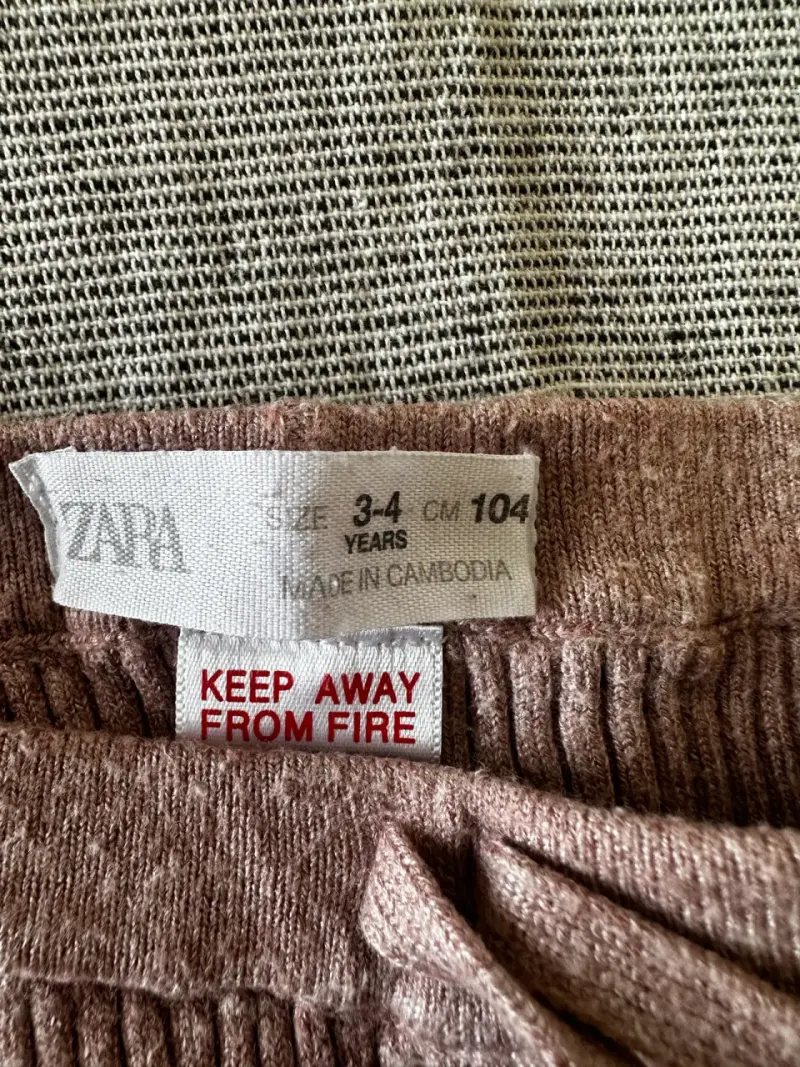 Calzas - pantalón Zara tejidos rosados talla 3-4 - 2