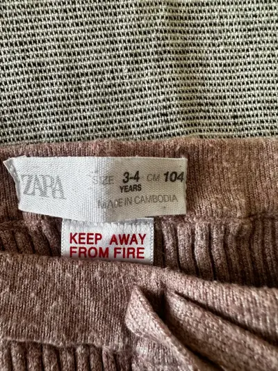 Calzas - pantalón Zara tejidos rosados talla 3-4 - miniatura 2