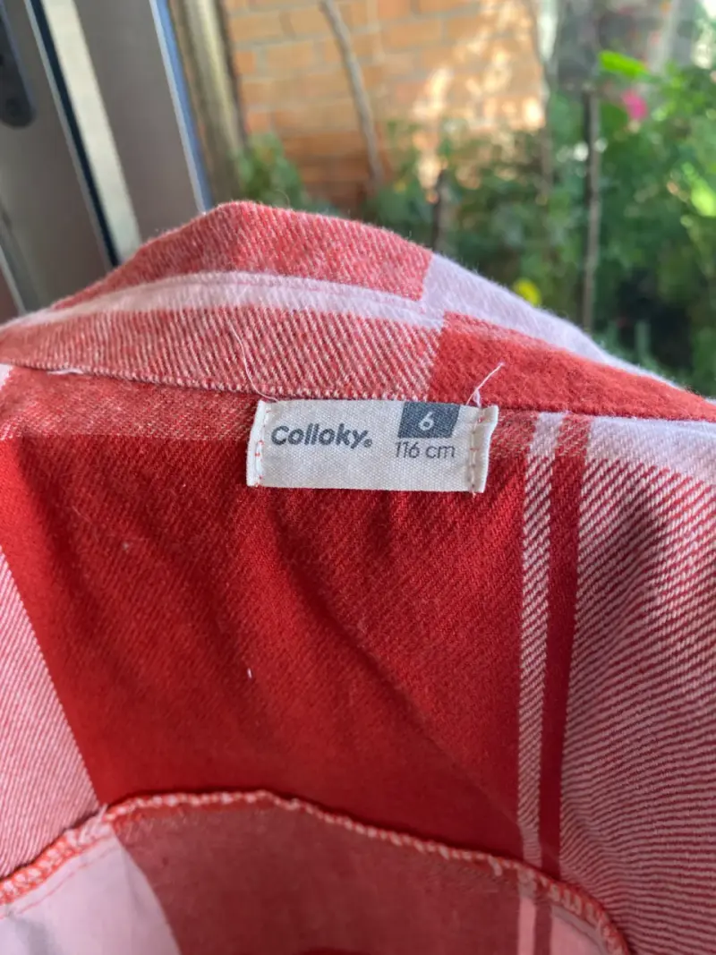 Camisa a cuadros roja para niña talla 6 Colloky - 2