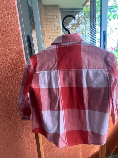 Camisa a cuadros roja para niña talla 6 Colloky - miniatura 3