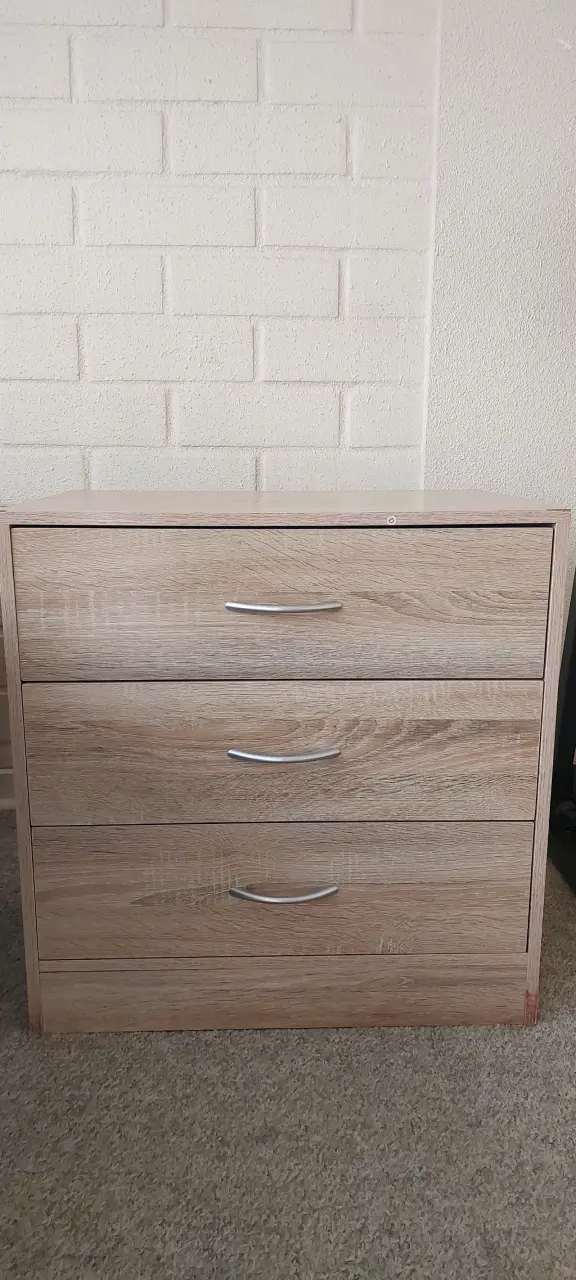 Cómoda de madera con 3 cajones - 1
