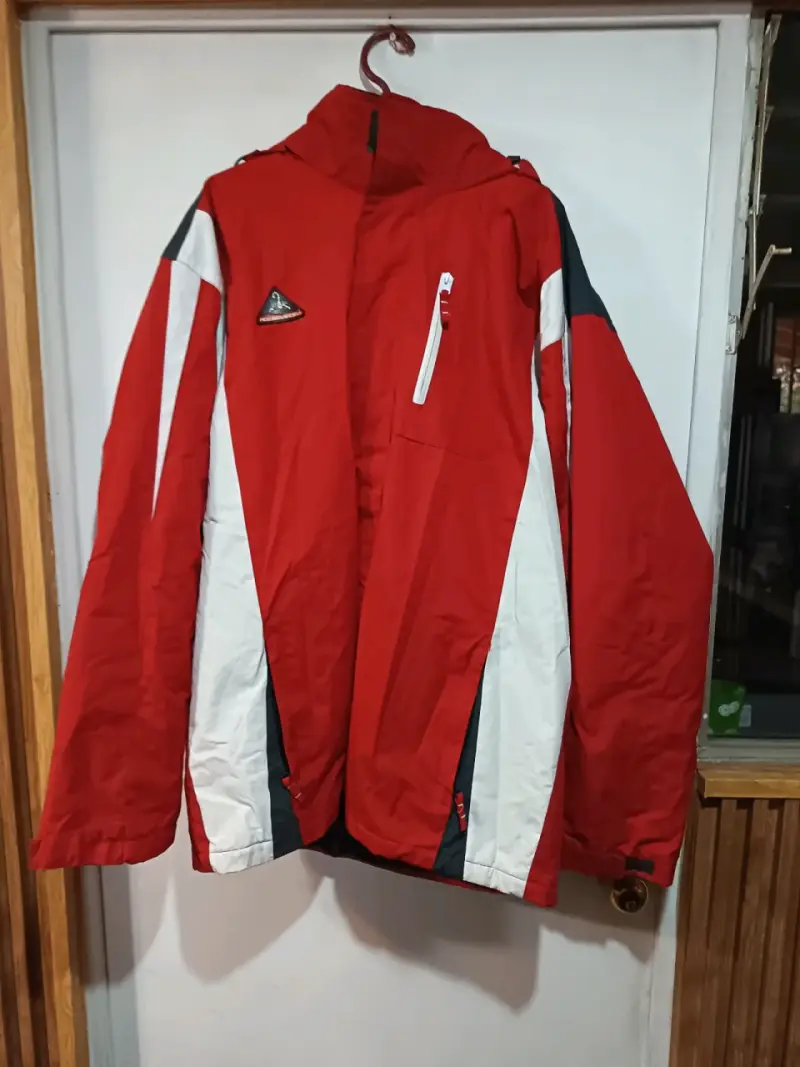 Chaqueta impermeable roja para hombre talla XL - 3