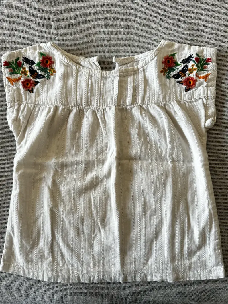 Blusa bordada blanca niña talla 2 - 1