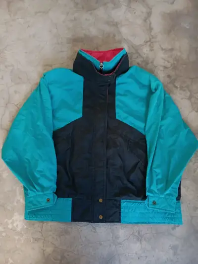 Chaqueta retro azul y negra - miniatura 1