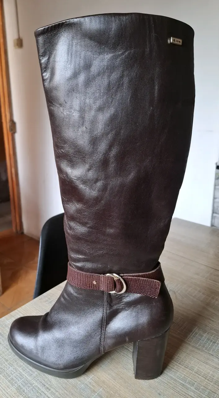 Botas altas de cuero marrón 16 Hrs - 4