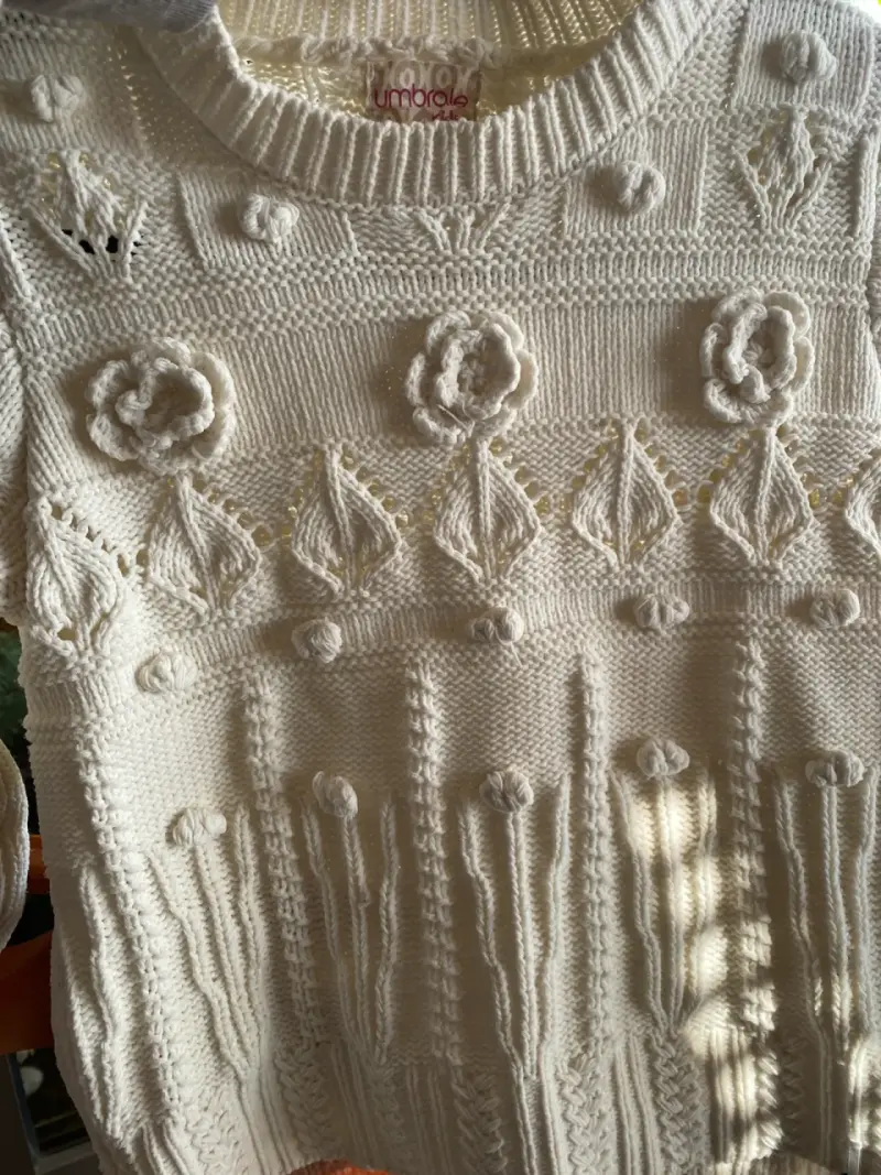 Suéter blanco tejido para niños - 4