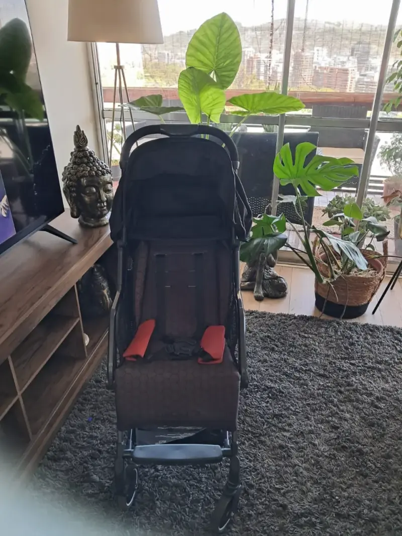 Coche de bebé plegable negro - 1