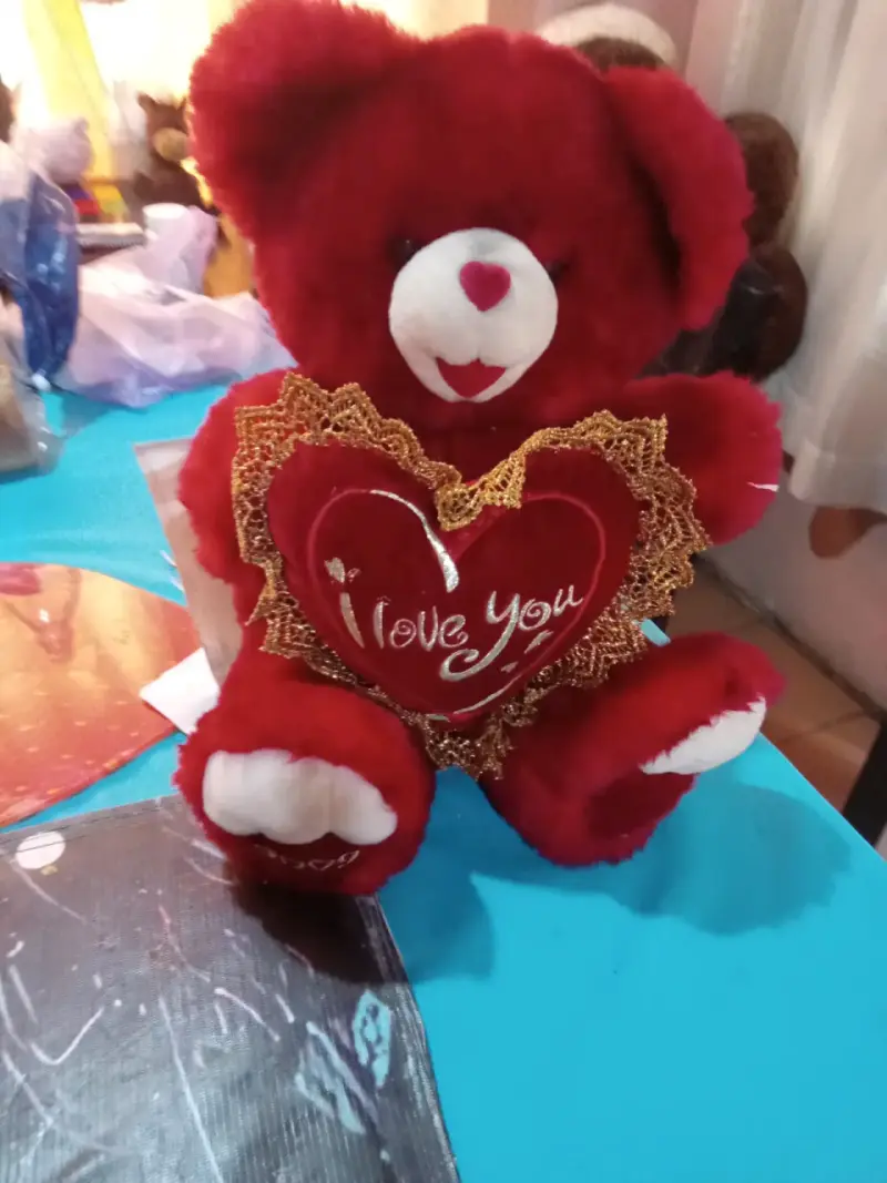 Osito de peluche rojo con corazón