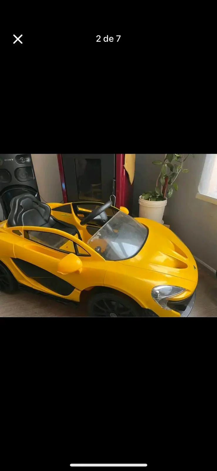 Auto eléctrico infantil amarillo - 4