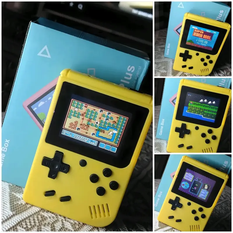 Consola portátil amarilla NES 8 bits 400 juegos